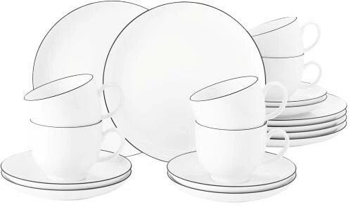 Seltmann Weiden Lido Black Line Kaffeeservice 18-teilig Rund