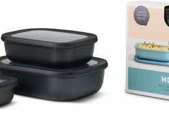 Mepal Set Cirqula Rechteckig 3-teilig (500+1000+2000) - Nordic Black