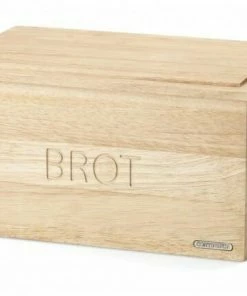 Continenta Brotkasten Aus Gummibaumholz Mit Integriertem Schneidebrett (B-Ware - Sehr Guter Zustand)