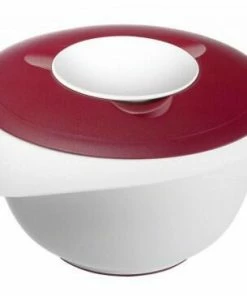 Westmark Rührschüssel Mit Zweigeteiltem Deckel In Dunkelrot 2,5 L / Ca. 12,5 Cm