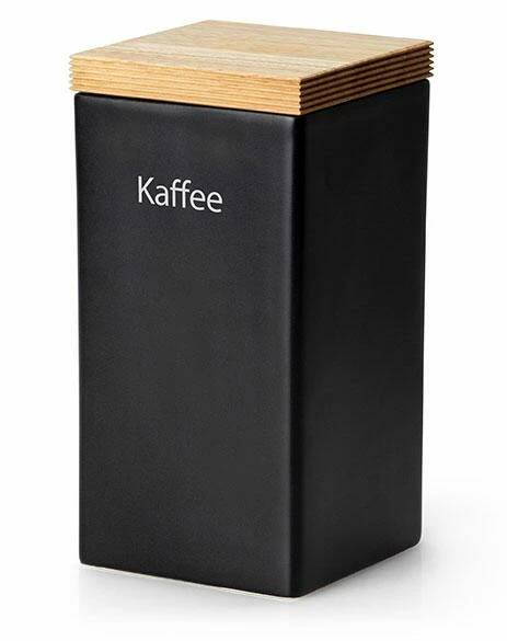 Continenta Vorratsdose Quadratisch Mit Holzdeckel, Matt Schwarz 10 X 10 X 12,5 Cm 6 Continenta Vorratsdose Quadratisch Mit Holzdeckel, Matt Schwarz 10 X 10 X 12,5 Cm – Bild 4