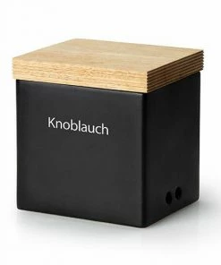 Continenta Vorratsdose Mit Holzdeckel, Matt Schwarz 14 X 12 X 15,5 Cm -Wesco store 3721