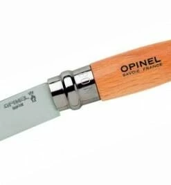 Opinel Messer, Größe 8, Buchenholz, Inklusive Kunstlederetui