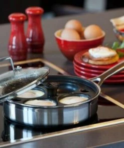 Le Creuset Sauté-Pfanne 3-ply Mit Pochiereinsatz -Wesco store 3 ply 7 l