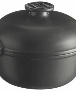 Emile Henry Schmortopf Delight Rund In Ardoise 27 Cm / 19,5 Cm / 4 Liter