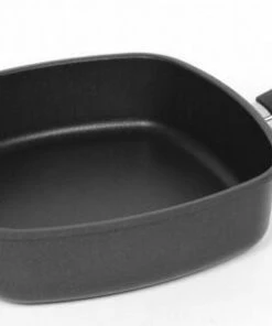 AMT Gastroguss AMT Eckpfanne Aus Aluguss Mit Griff Und Stiel, 28 Cm (B-Ware - Sehr Guter Zustand)