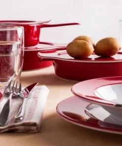 Eschenbach Flacher Topf Mit Deckel Cook & Serve In Kirsche 24 Cm / 1,2 Liter -Wesco store Cook and Serve kirsche 1 2