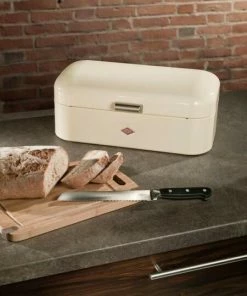 Wesco Brotkasten Grandy In Neusilber (B-Ware - Guter Zustand) 8 Wesco Brotkasten Grandy In Neusilber (B-Ware - Guter Zustand) -Wesco store DB Grandy Milieu 29634 13x18 2 l