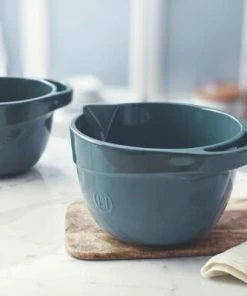 Emile Henry Rührschüssel In Grand Cru 2,5 L / 13,5 Cm -Wesco store EH 656X Amb BolPreparation MixingBowl 2BlueBowls H 1