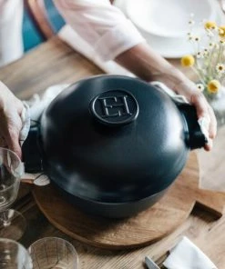 Emile Henry Schmortopf Delight Rund In Ardoise 22,5 Cm / 17,3 Cm / 2 Liter -Wesco store EH 664X Life Cocotte Casserole DutchOven Service Top A