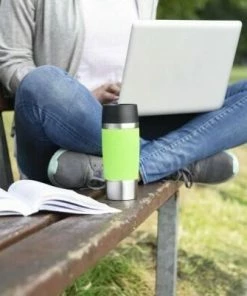 Emsa Isolier-Trinkbecher Mit Manschette Travel Mug In Limette -Wesco store Emsa Travel Mug Isolierbecher 358888 Limette Milieu II l