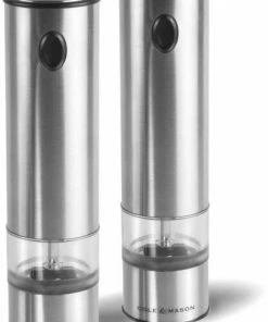 Cole & Mason Battersea, 2 Elektronische Mühlen Im Geschenkset 210mm SS