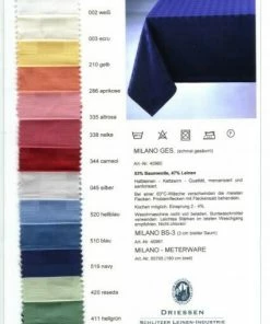 Schlitzer Leinen Tischdecke Milano Blau 150 X 200 Cm -Wesco store Milano Farbkarte l