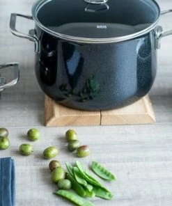 Riess Emaille Riess Geschirr-Set Aus Emaille, 5-tlg. In Black Magic -Wesco store RIESS AMBIENTE NOUVELLE Black Magic Fleischtopf 01 highres