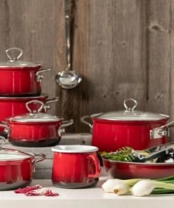 Riess Emaille Riess Geschirr-Set Aus Emaille, 3-tlg. In Brombeer -Wesco store RIESS AMBIENTE NOUVELLE Brombeer 01 highres