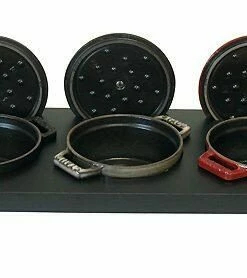 Staub Servierbrett Für 3 Mini Cocottes In Schwarz -Wesco store Servierbrett mini 3
