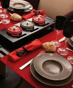 Staub Servierbrett Für 3 Mini Cocottes In Schwarz -Wesco store Servierbrett mini cc 5