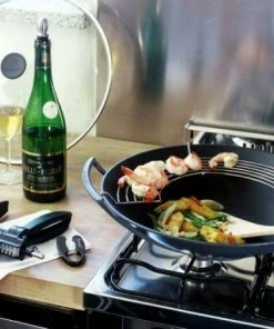 Le Creuset Wok Aus Gusseisen Mit Glasdeckel In Ofenrot -Wesco store Wok Kochen l