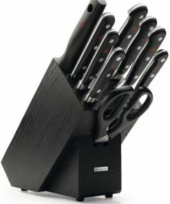 Wüsthof Classic Messerblock Aus Esche Schwarz Mit 9 Teilen