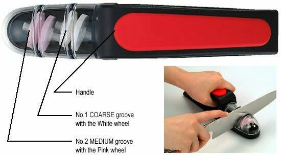 MinoSharp Keramik Handschleifer 440 BR Plus In Rot/schwarz 5 MinoSharp Keramik Handschleifer 440 BR Plus In Rot/schwarz – Bild 3