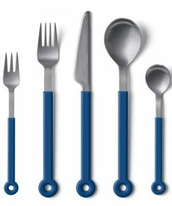 Mono Ring Besteckset In Blau, 5tlg.